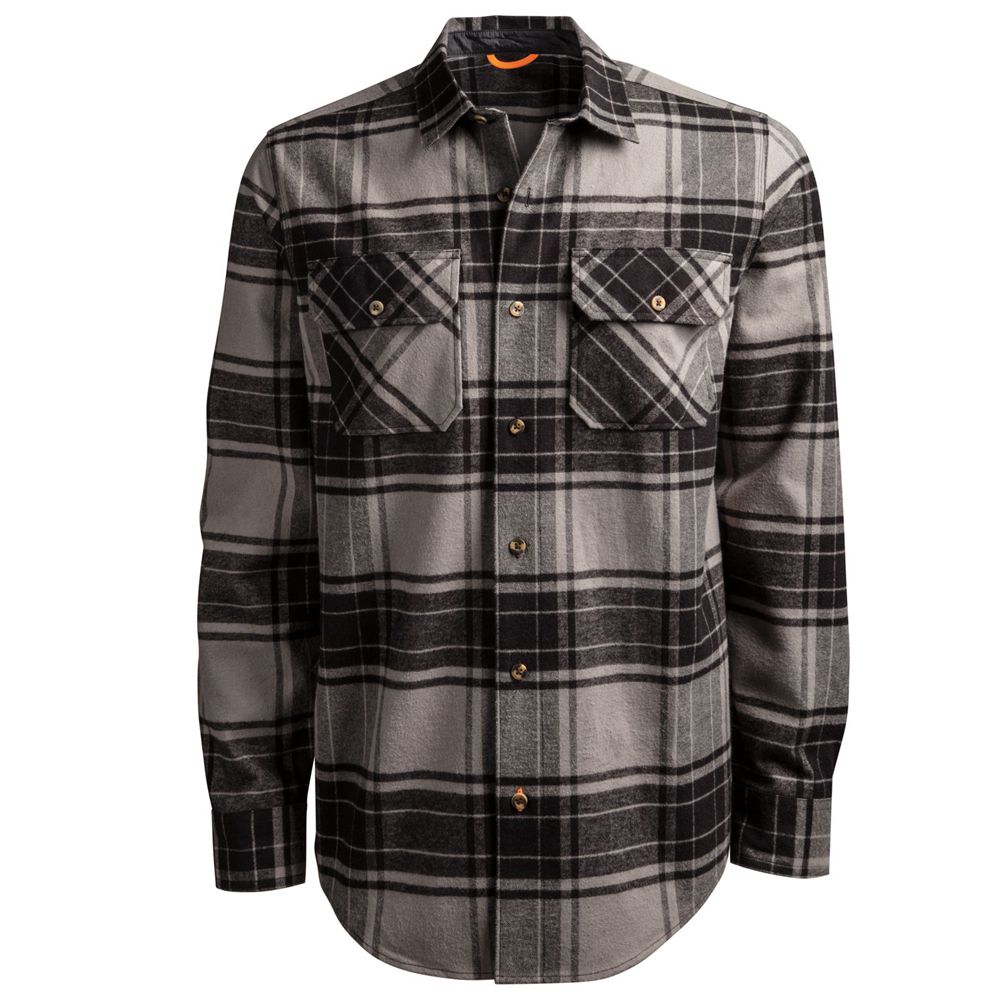 Camisa Timberland Argentina Hombre - Pro® Big & Tall Woodfort Heavyweight Flex Flannel Work - Gris O